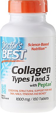 Колаген 1 і 3 типу для шкіри і суглобів з вітаміном С, 1000 мг - Doctor's Best Collagen Types 1 & 3 with Peptan 1000 mg — фото N1