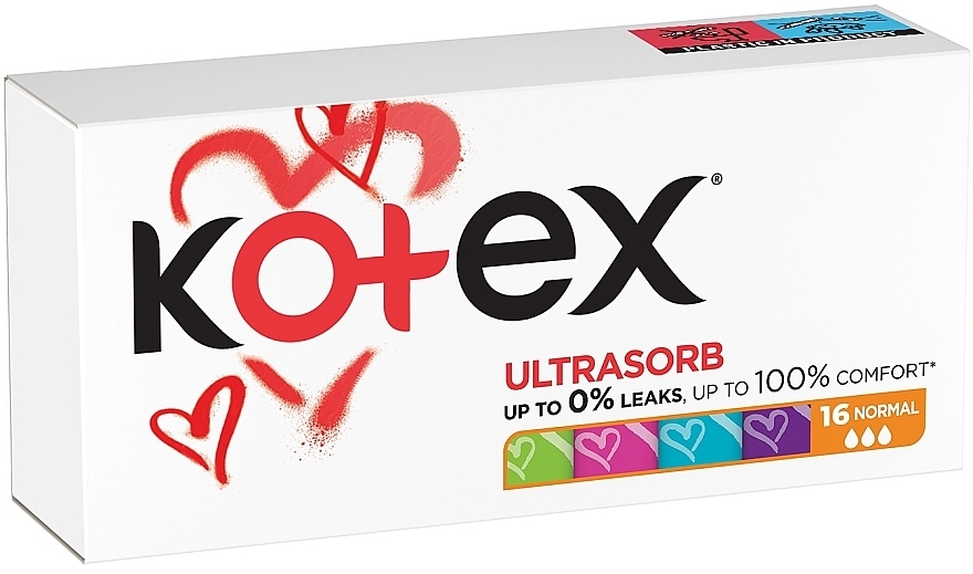 Тампоны "Дополнительная защита от протекания", 3 капли, 16 шт - Kotex Ultra Sorb Normal Tampons — фото N4