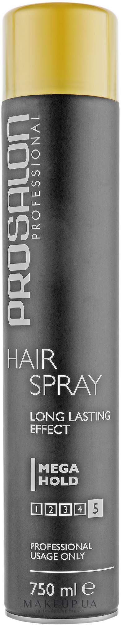 Лак для волосся, екстрасильної фіксації - Prosalon Hair Spray Mega Hold Long Lasting Effect — фото 750ml