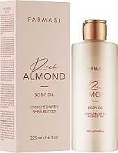 Олія для тіла з олією солодкого мигдалю та маслом ши - Farmasi Rich Almond Body Oil — фото N2