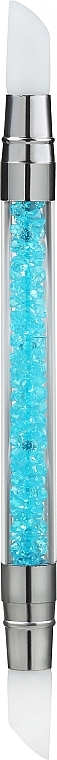 Силіконовий пензлик для декорування з блакитними кристалами