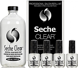 Парфумерія, косметика Набір - Seche Vive Crystal Clear Professional Salon Refill Kit (b/coat/refill/480ml + b/coat/4x14ml)