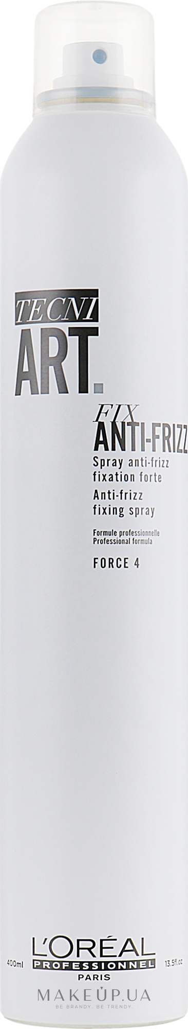 Лак для волос сильной фиксации с антистатическим эффектом - L'Oreal Professionnel Tecni.Art Fix Anti-Frizz Force 4 — фото 400ml