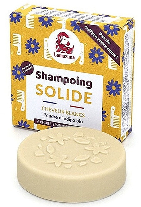 Твердий шампунь для середнього й світлого волосся "Індиго і ромашка" - Lamazuna Solid Shampoo — фото N1
