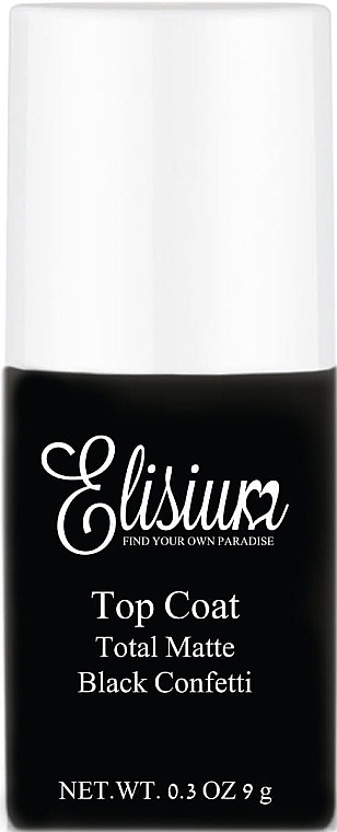 Топ для гель-лаку - Elisium Top Coat Total Matte Black Confetti — фото N1