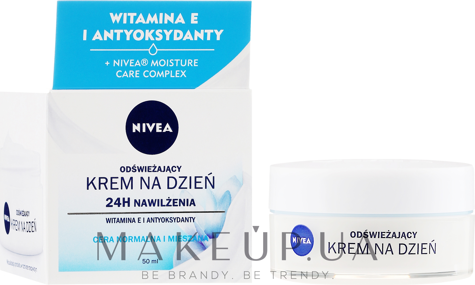 Освежающий крем для лица с витамином Е для нормальной и комбинированной кожи - NIVEA Moisture Care Complex Day Cream SPF 15 — фото 50ml