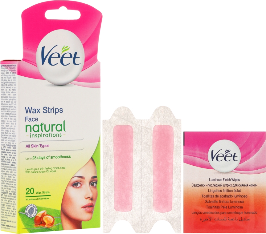 Полоски восковые с аргановым маслом для лица - Veet Natural Inspirations Face Wax Strips — фото N1