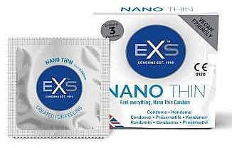 Ультратонкие презервативы, 3шт. - EXS Condoms Nano Thin Ultra — фото N1