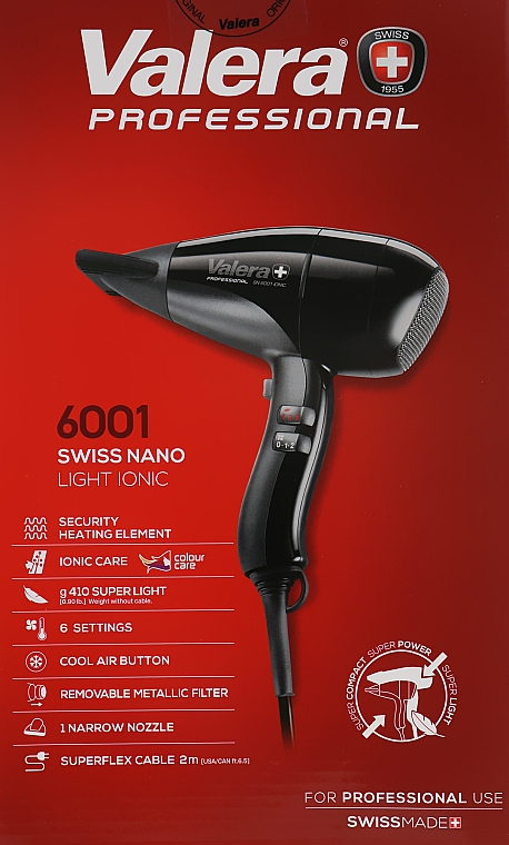 Профессиональный фен для волос - Valera Swiss Nano 6001 Light — фото N3
