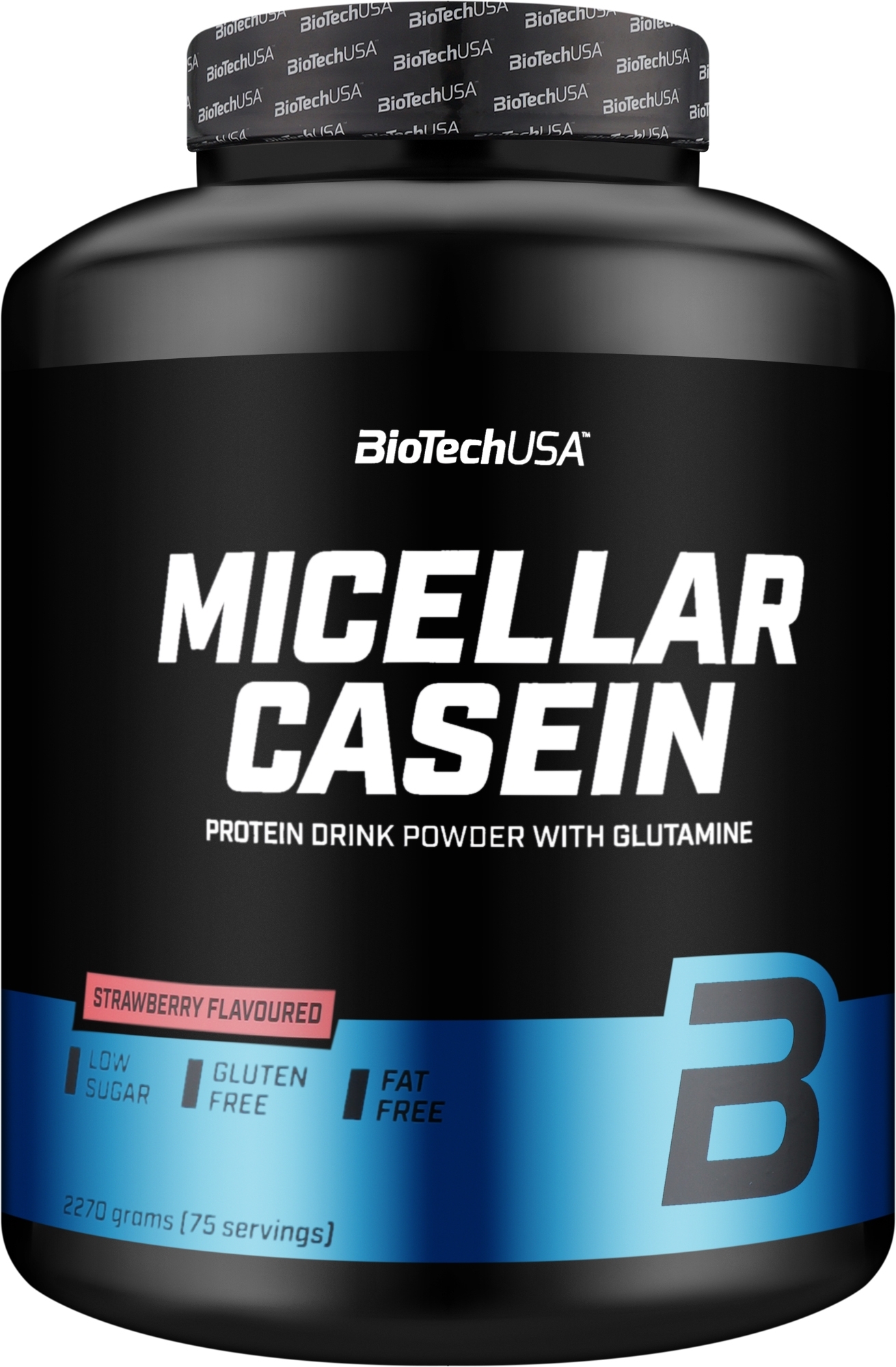 Мицеллярный казеиновый протеин со вкусом клубники - BiotechUSA Micellar Casein Strawberry — фото 2270g