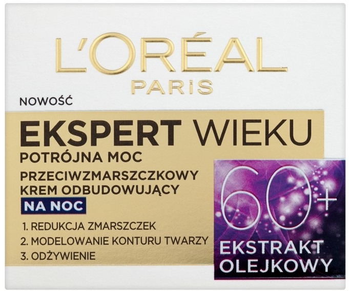 Нічний крем проти зморшок 60+ - L'Oreal Paris Age Expert Night Cream