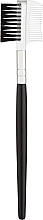 Щеточка двусторонняя для ресниц и бровей CS-162, ручка черная+серебро, длина 133 мм - Cosmo Shop — фото N1