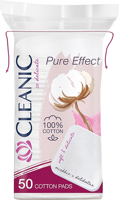 Диски ватные косметические "Pure Effect" , 50шт - Cleanic Face Care Cotton Pads