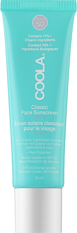 Лосьон для лица "Зеленый чай" - Coola Classic SPF 50 Face Lotion White Tea — фото N1