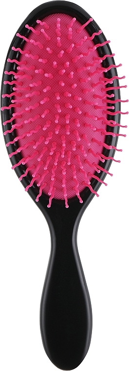 Щетка для волос массажная С0256-1, черная с розовым - Rapira