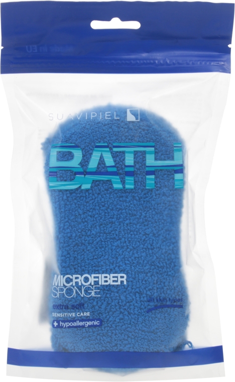 Мочалка банная, синяя - Suavipiel Microfiber Bath Sponge Extra Soft