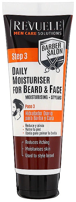 Зволожувальний крем для бороди й обличчя - Revuele Men Care Barber Daily Moisturizer Beard & Face