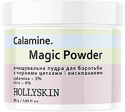 Очищувальна пудра для боротьби з чорними цятками і висипаннями - Hollyskin Calamine. Magic Powder — фото N1