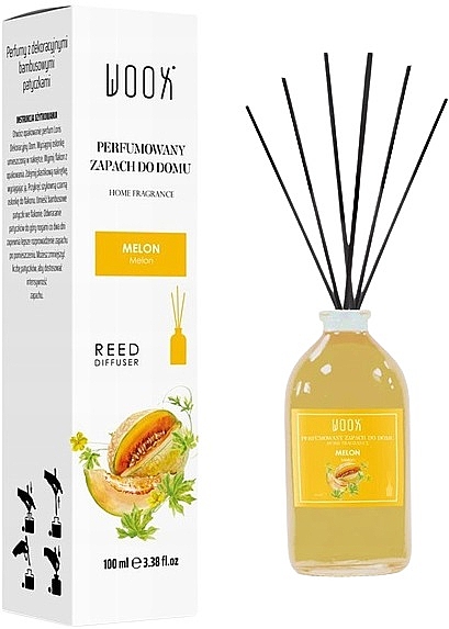 Аромадиффузор "Дыня" - Loris Parfum Woox Reed Diffuser Melon — фото N1