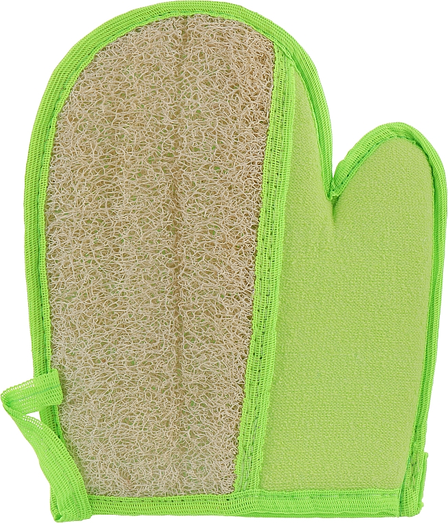 Мочалка-перчатка из люфы, зеленая - Soap Stories — фото N1