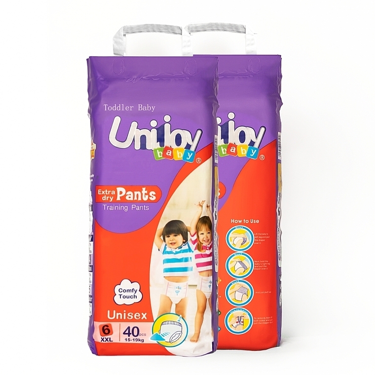 Ультратонкі трусики-підгузки Soft Pants 40 шт XXL 15-19 кг - Unijoy — фото N3