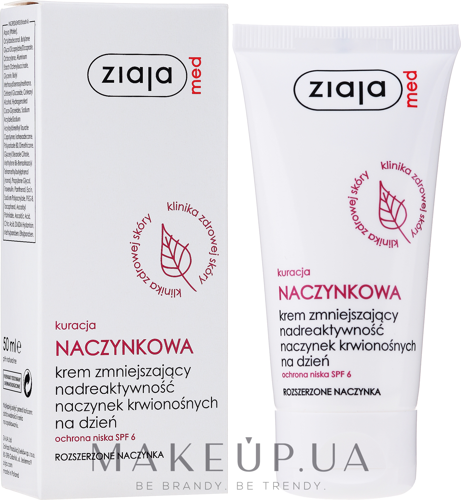 Денний крем для обличчя  - Ziaja Med Day Cream Capillary Treatment With Spf 6 — фото 50ml
