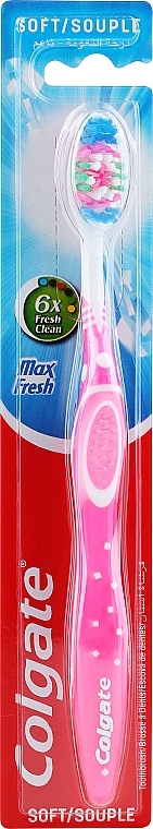 Зубна щітка, м'яка, рожева - Colgate Max Fresh — фото N1