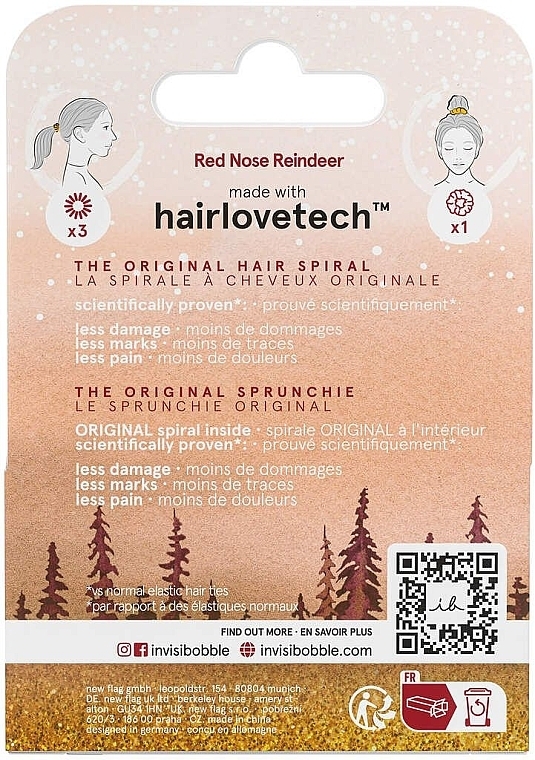 Набор - Invisibobble Red Nose Reindeer Gift Set (h/elastic/3pcs + h/sprunchie/1pcs) — фото N2