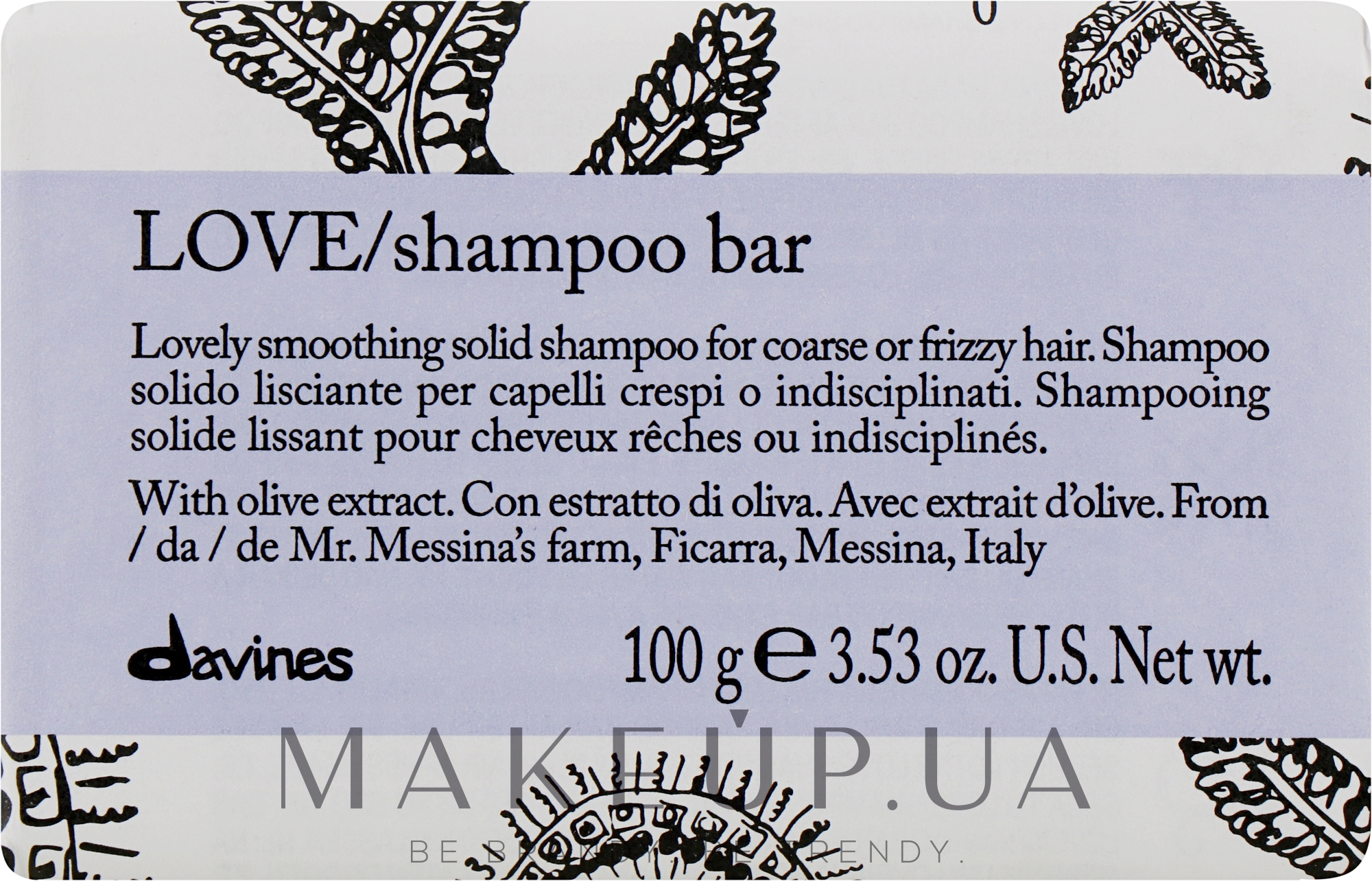 Твердый шампунь для выравнивания жестких и волнистых волос - Davines Shampoo Bar — фото 100g