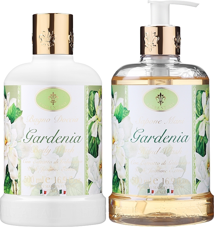 Набор - Saponificio Artigianale Fiorentino Gardenia (soap/500ml + sh gel/500ml) — фото N2