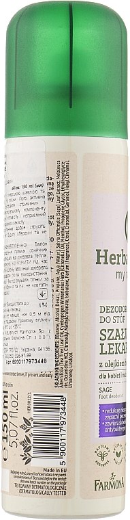 Дезодорант для ніг "Шавлія" - Farmona Herbal Care Dezodorant — фото N2