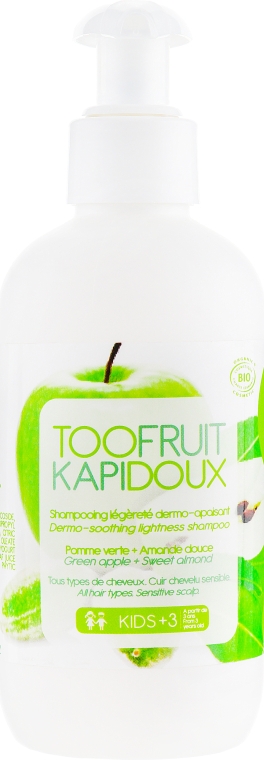 Смягчающий легкий шампунь яблоко-миндаль - TOOFRUIT Kapidoux Dermo-Soothing Shampoo — фото N5