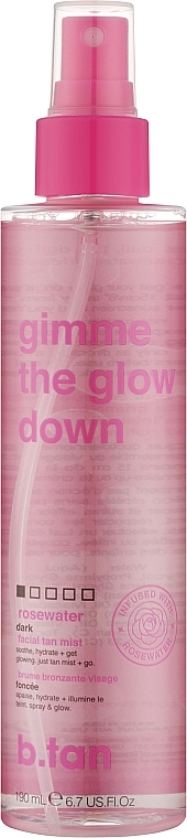 Автозасмага із прозорими бронзантами - B.tan Gimme The Glow Down Facial Tan Mist — фото N1