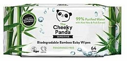 Влажные салфетки, 64 шт - The Cheeky Panda Biodegradable Bamboo Baby Wipes — фото N1