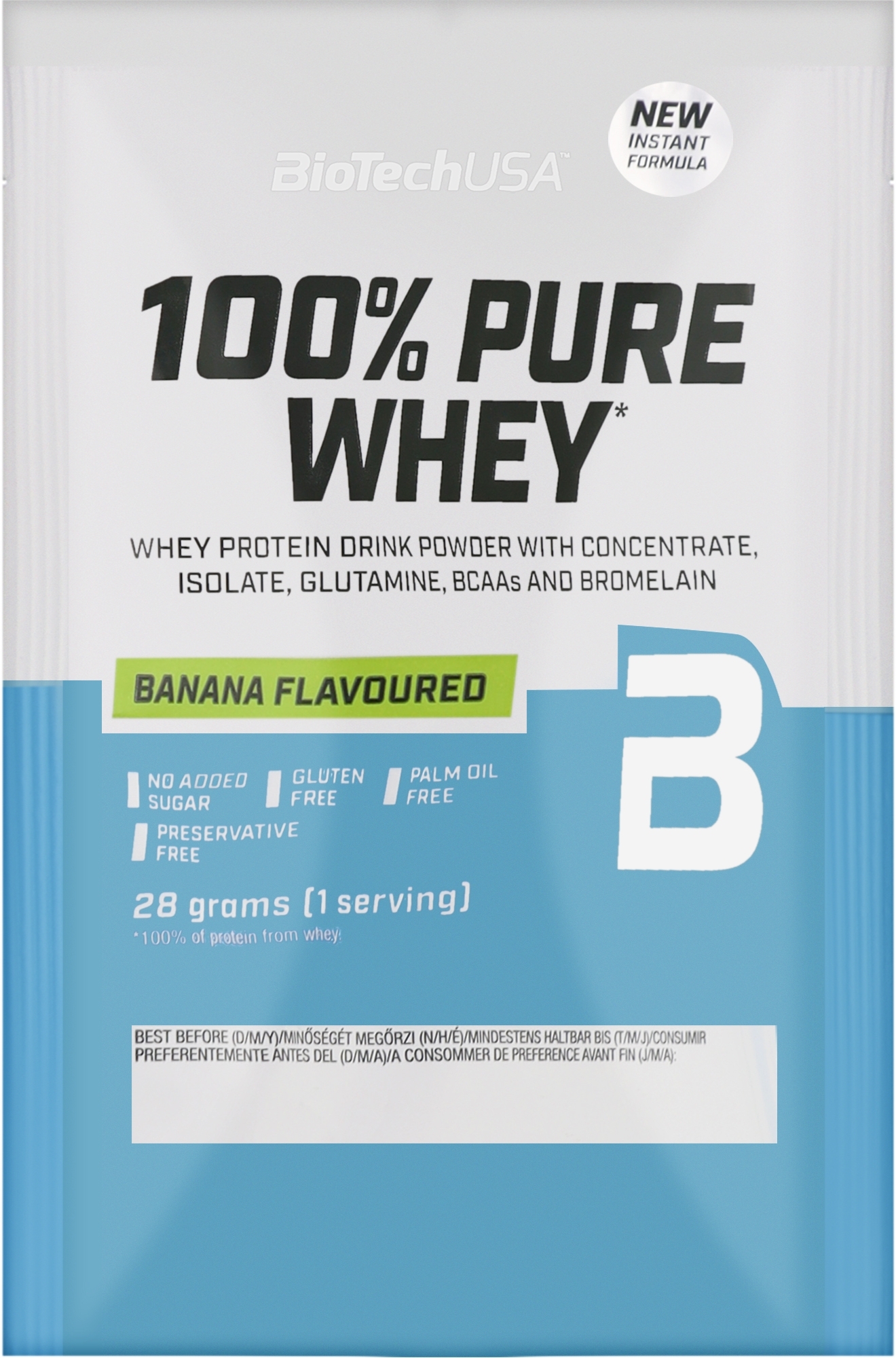 Протеин "Банан" - BioTechUSA 100% Pure Whey Banana Protein — фото 28g