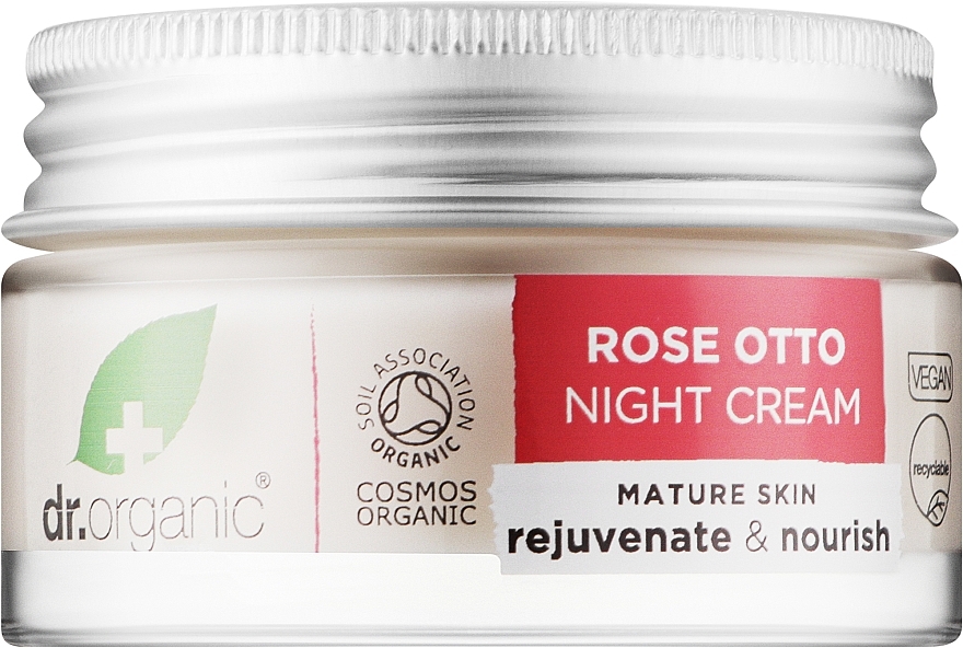 УЦЕНКА Крем для лица, ночной "Роза" - Dr. Organic Rose Night Cream * — фото N1