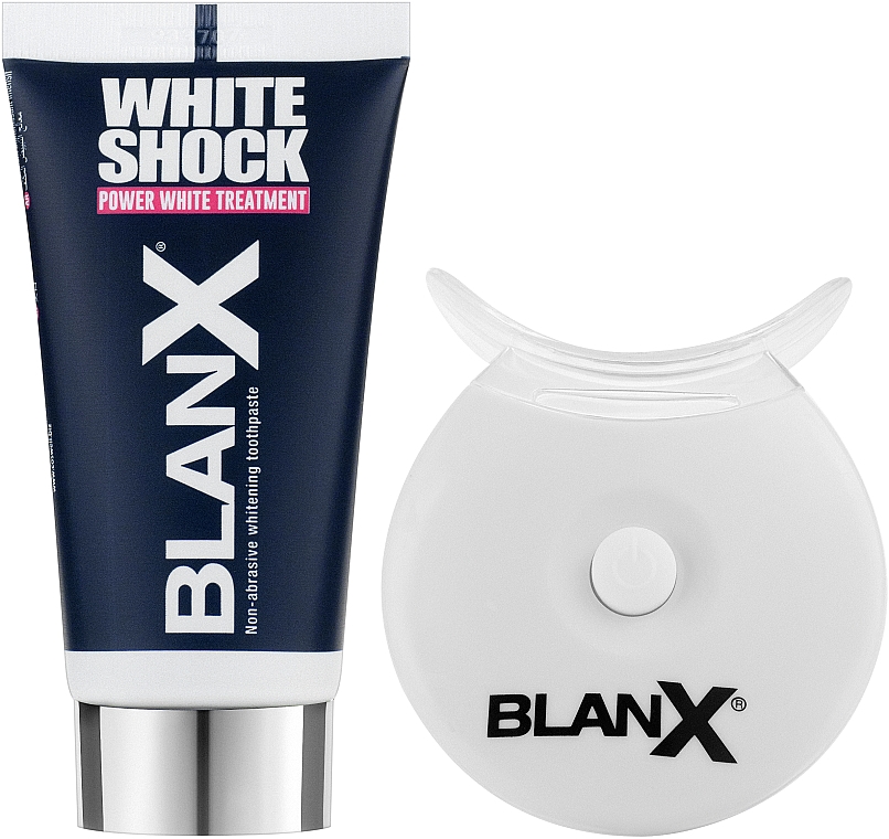 Інтенсивний відбілювальний комплекс "White Shock blue formula" + активатор Led Bite - BlanX White Shock — фото N2