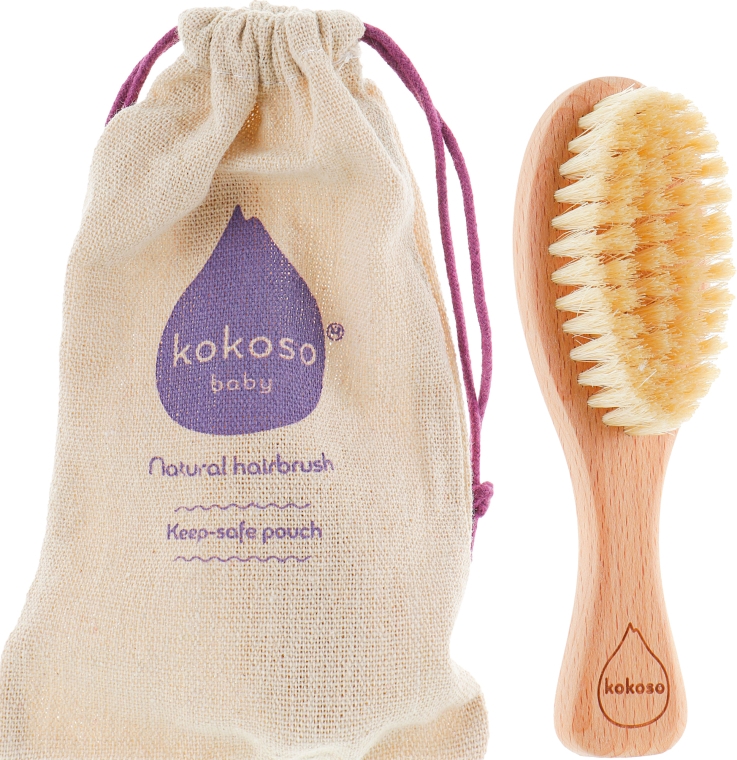 Деревянная щетка для волос из натуральной щетины - Kokoso Baby Natural Baby Hairbrush — фото N2