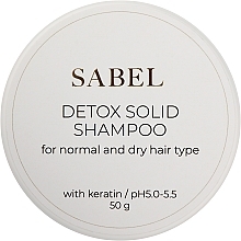 Парфумерія, косметика Твердий шампунь з кератином для нормальної та сухої шкіри голови - Sabel Detox Solid Shampoo