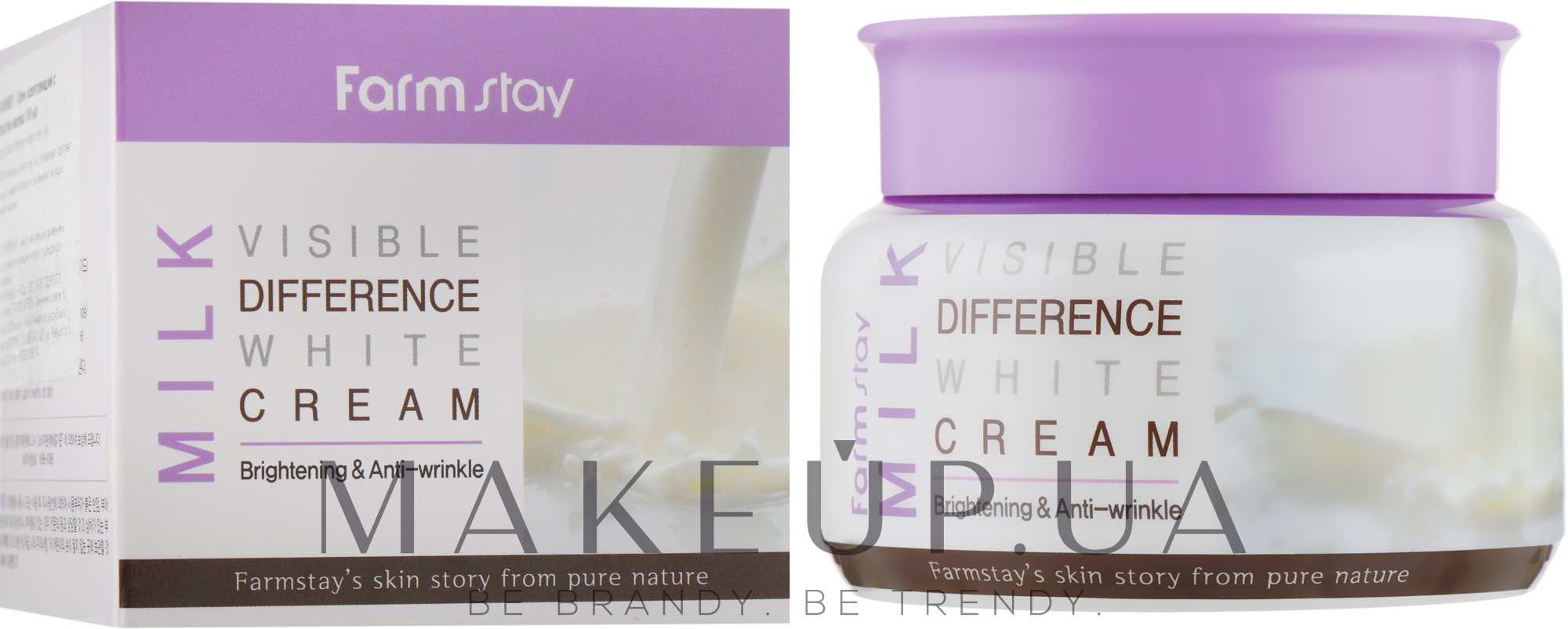 Освітлювальний крем для обличчя з екстрактом молока - FarmStay Visible Difference Milk White Cream — фото 100ml
