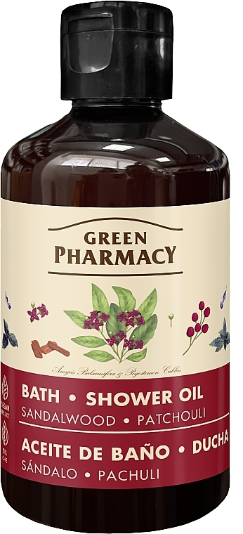 Олія для ванни та душу "Cандал і пачулі" - Зелена Аптека — фото N1