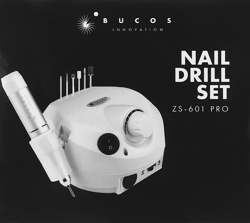 Фрезер для маникюра и педикюра, серебристый - Bucos Nail Drill Pro ZS-601 Silver — фото N9