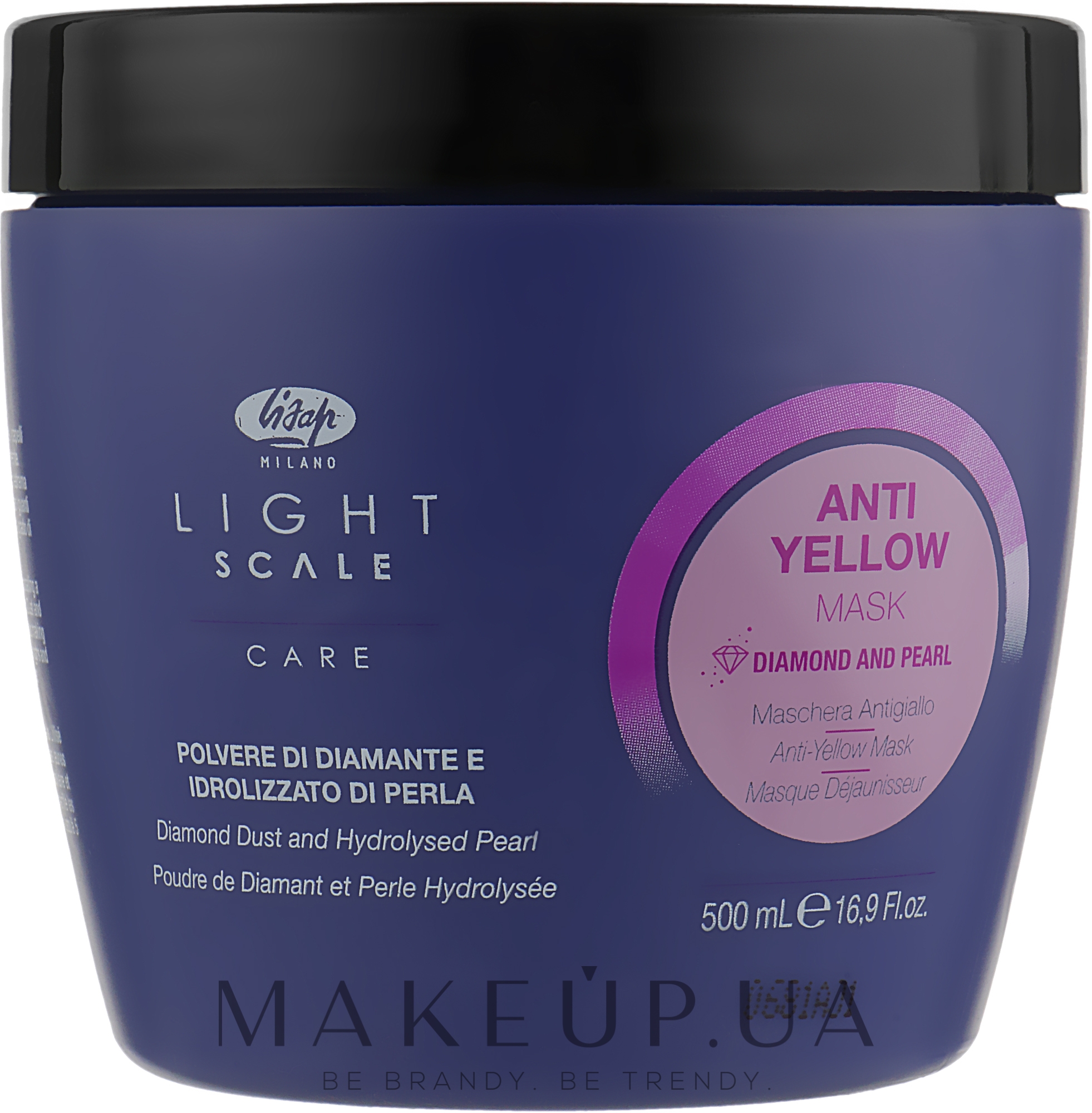 Маска проти жовтизни волосся з фіолетовими пігментами - Lisap Light Scale Anti Yellow Mask — фото 500ml