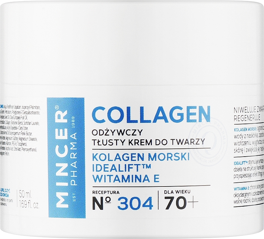 Питательный крем для лица 70+ №304 - Mincer Pharma Collagen