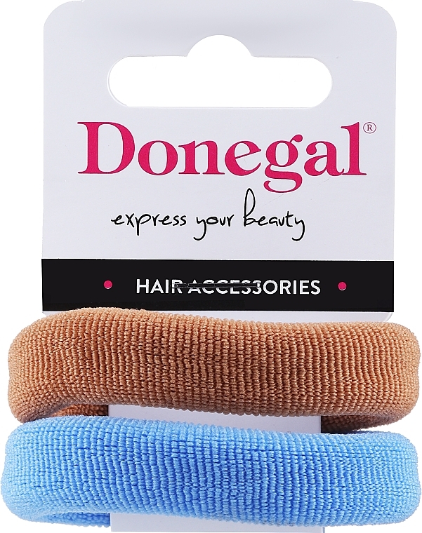 Резинки для волосся FA-5642, коричнева + блакитна - Donegal — фото N1