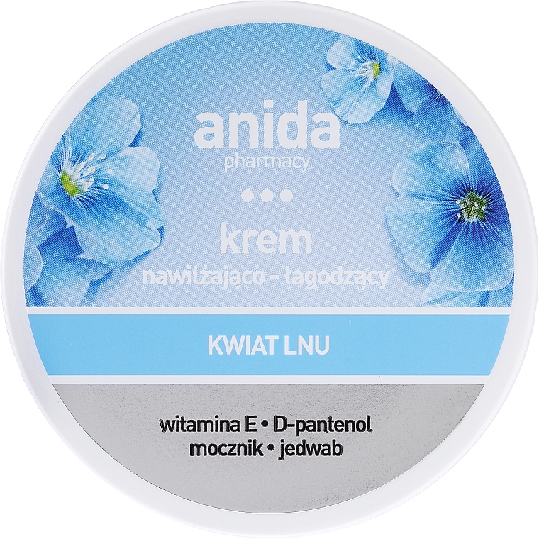 Зволожувальний і заспокійливий крем з екстрактом льону - Anida Pharmacy Moisturizing & Soothing Cream — фото N1