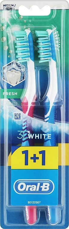 Набор зубных щеток, 40 средней жесткости, красная + синяя - Oral-B Advantage 3D Fresh — фото N1