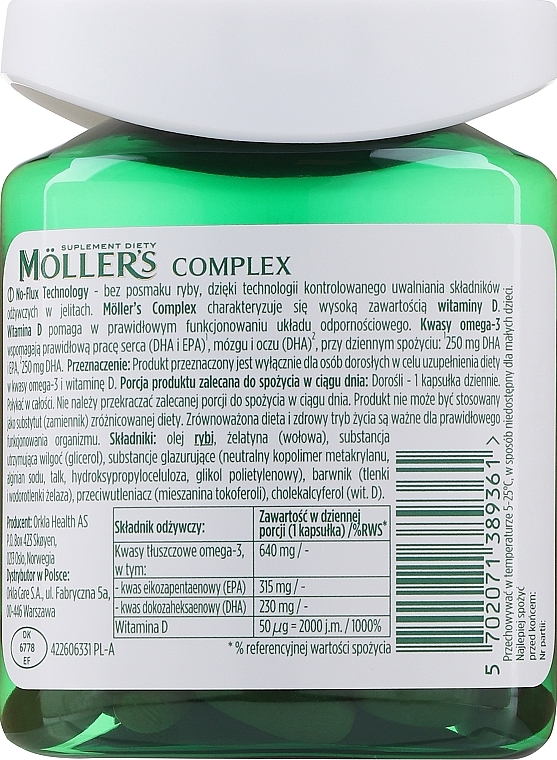 Пищевая добавка Complex Omega-3 + D3 - Mollers — фото N2