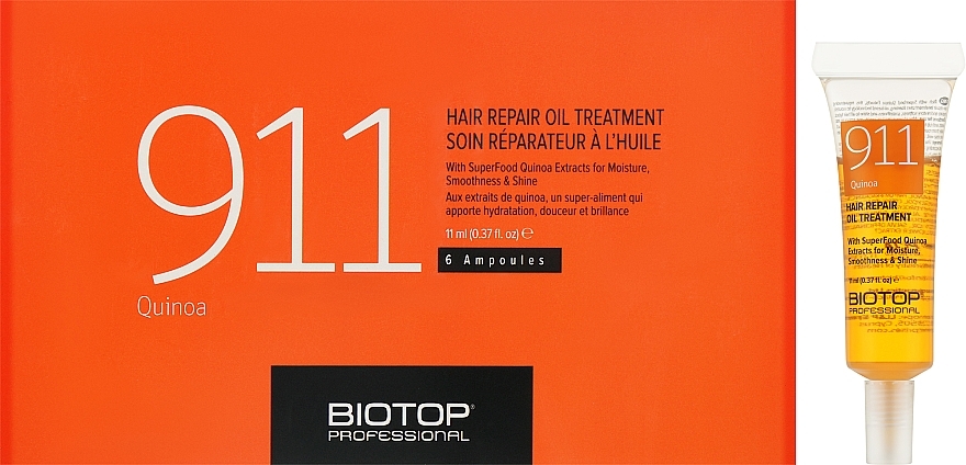 Масло для волос с протеинами киноа - Biotop 911 Hair Repair Ampoules — фото N3