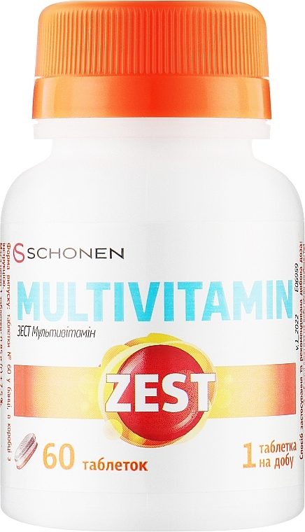 Диетическая добавка "Мультивитамин", 60 шт. - ZEST Multivitamin — фото N1